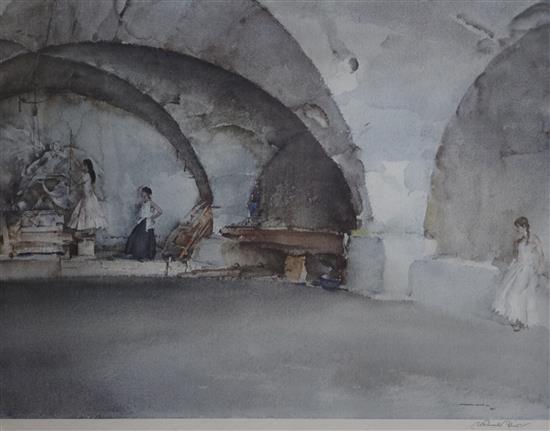 William Russell Flint, signed colour print, The Dubious Bernini, 45 x 58cm.